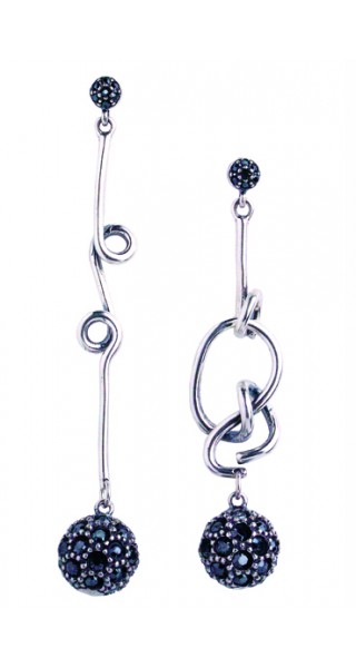 Boucles d'oreilles «Ipso Facto» Collection L'eau et le feu