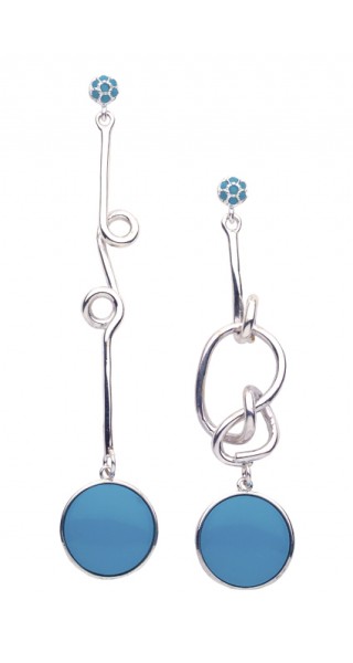 Earrings "Toi et moi" in the collection of water and fire