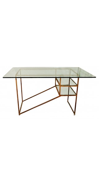 Table en fer et en verre