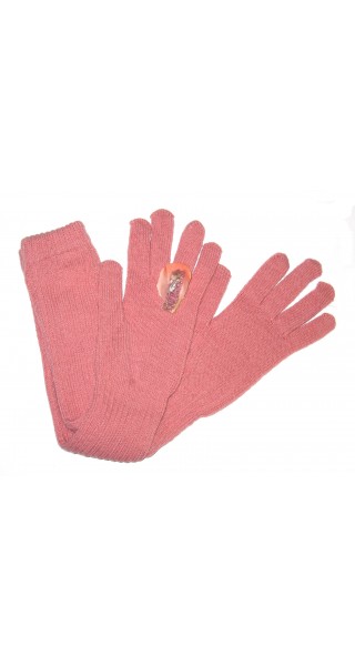Guantes de lana rosa
