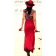 Vestido "El clásico de Charo" rojo con tela Mujer